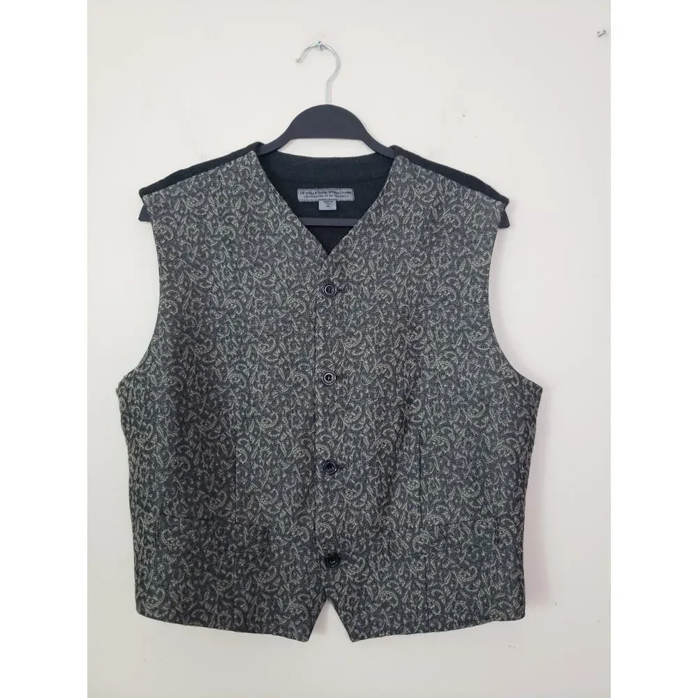 Le Collezioni Structure Made in Italy Knit Vest Mens Size M Patterned Classic